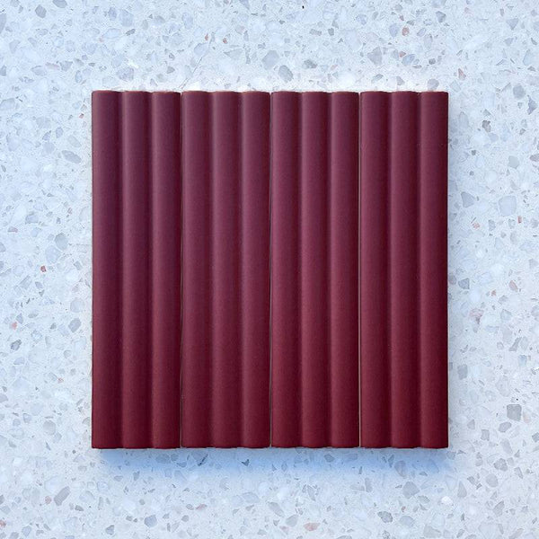 Bologna Decor Maroon Convex Italian Porcelain - Stone and Tile Projects
