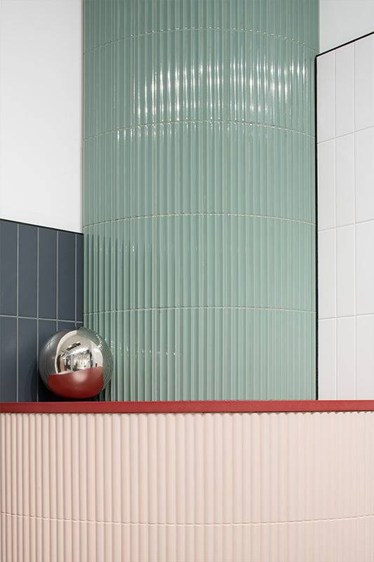 Bologna Decor Mint Concave Italian Porcelain - Stone and Tile Projects