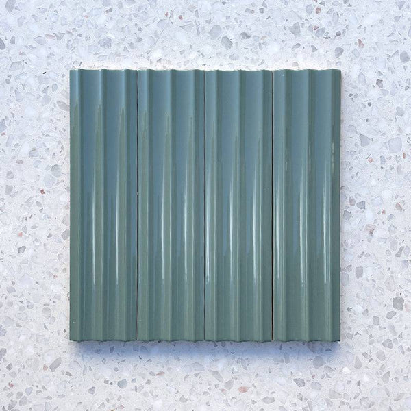 Bologna Decor Mint Concave Italian Porcelain - Stone and Tile Projects