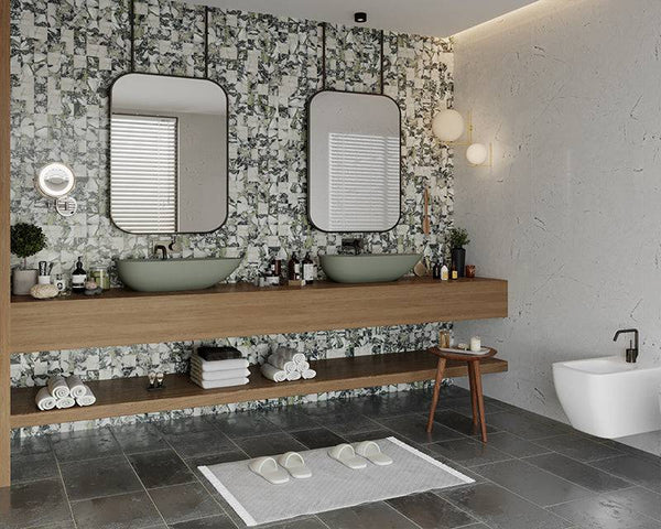 Calacatta Ice Jade Marble Mosaic 75x75 - Stone and Tile Projects