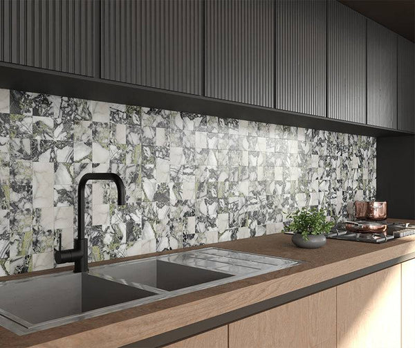 Calacatta Ice Jade Marble Mosaic 75x75 - Stone and Tile Projects