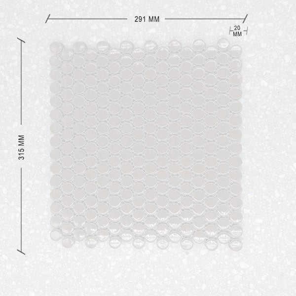 Cappuccino Penny Round Mosaic 20 Dia+ DIM