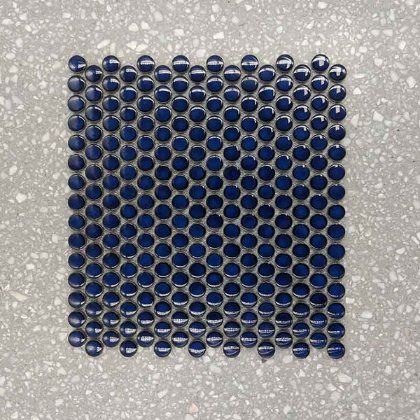 Cobalt Blue Penny Round Mosaic 20 Dia