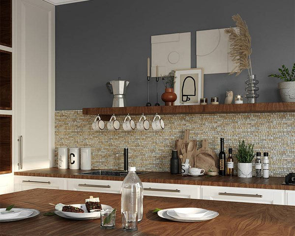 Cairo Mini Bricks Travatino Mosaic - Stone and Tile Projects