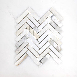 Calacatta Gold Herringbone 98x25
