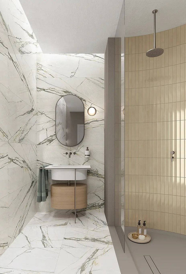 Calacatta Verde Italian Porcelain - Stone and Tile Projects