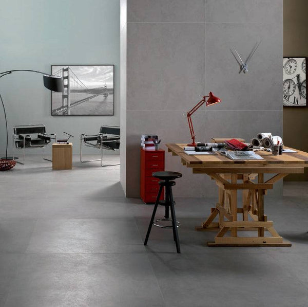 Calcestruzzo Grey Italian Porcelain - Stone and Tile Projects