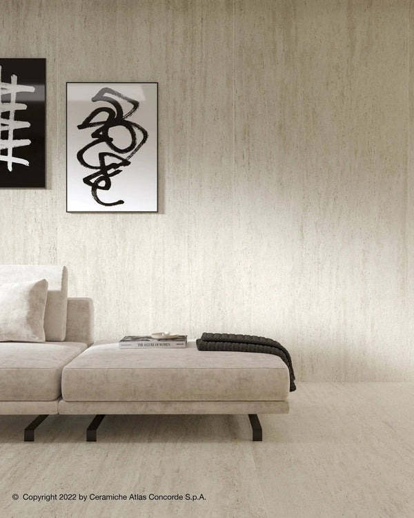 Cappella Bianco Veincut Travertine Italian Porcelain - Stone and Tile Projects