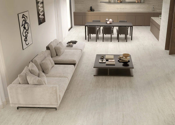Cappella Bianco Veincut Travertine Italian Porcelain - Stone and Tile Projects