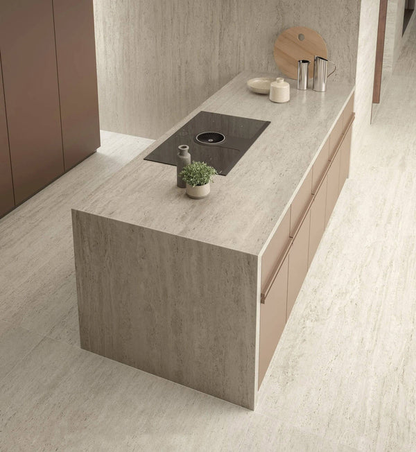Cappella Pearl Veincut Travertine Italian Porcelain - Stone and Tile Projects