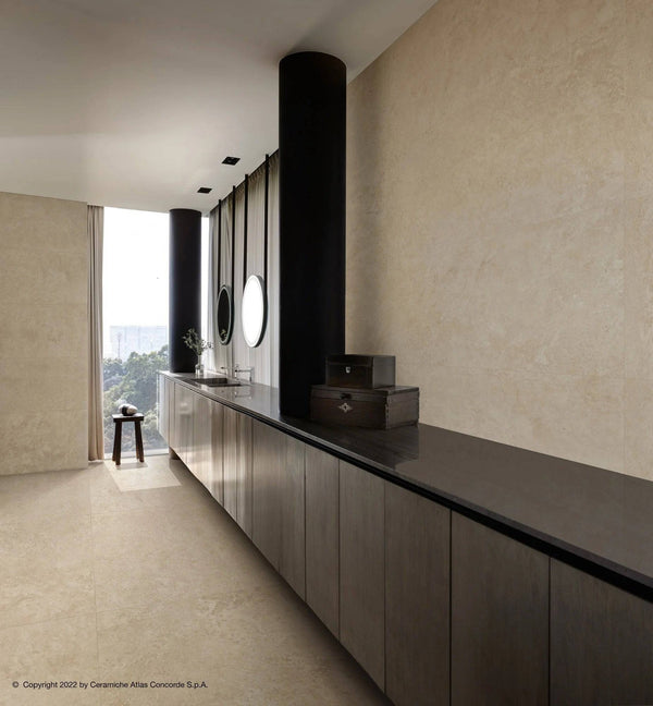 Cappella Sand Crosscut Travertine Italian Porcelain - Stone and Tile Projects