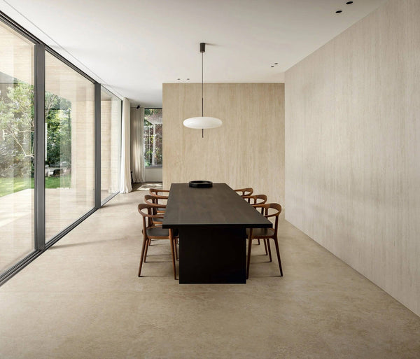 Cappella Sand Crosscut Travertine Italian Porcelain - Stone and Tile Projects