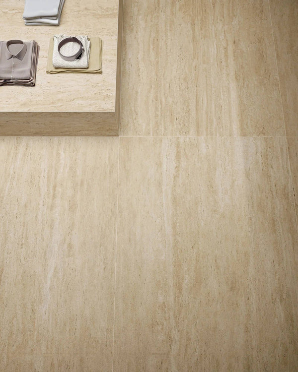Cappella Sand Veincut Travertine Italian Porcelain - Stone and Tile Projects