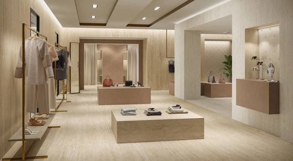 Cappella Sand Veincut Travertine Italian Porcelain - Stone and Tile Projects