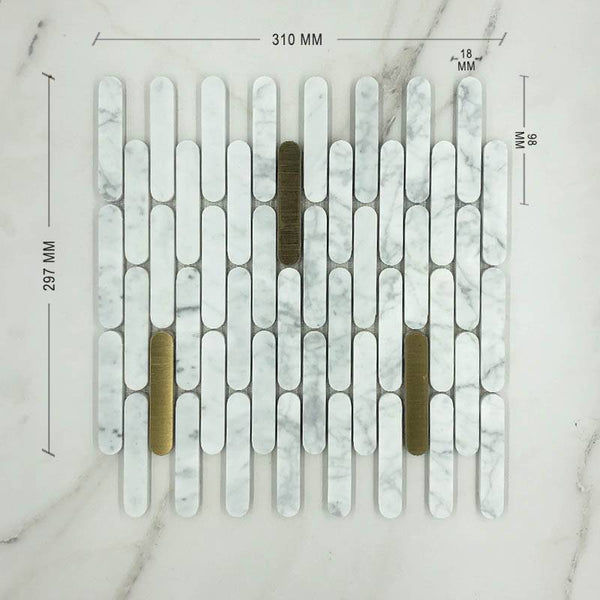 Carrara Tik Tax Plus Marble Mosaic Dimension