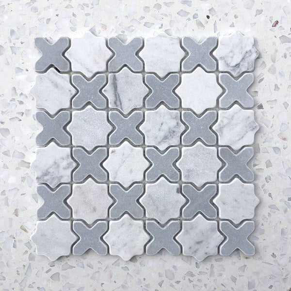 Carrara Alhambra Italian Marble Mosaic - Stone and Tile Projects