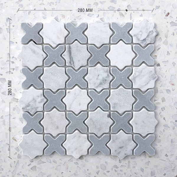 Carrara Alhambra Italian Marble Mosaic - Stone and Tile Projects