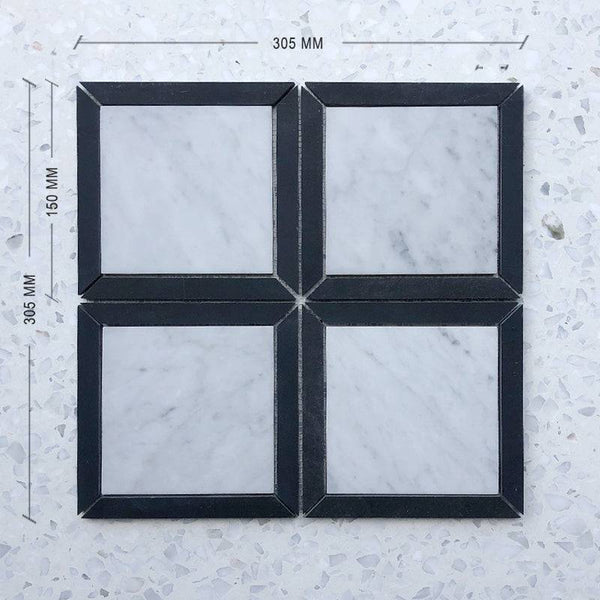 Carrara Bianco Piazza Marble Mosaic - Stone and Tile Projects