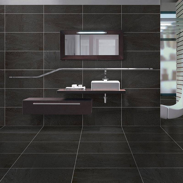 Cemento Black Porcelain - Stone and Tile Projects