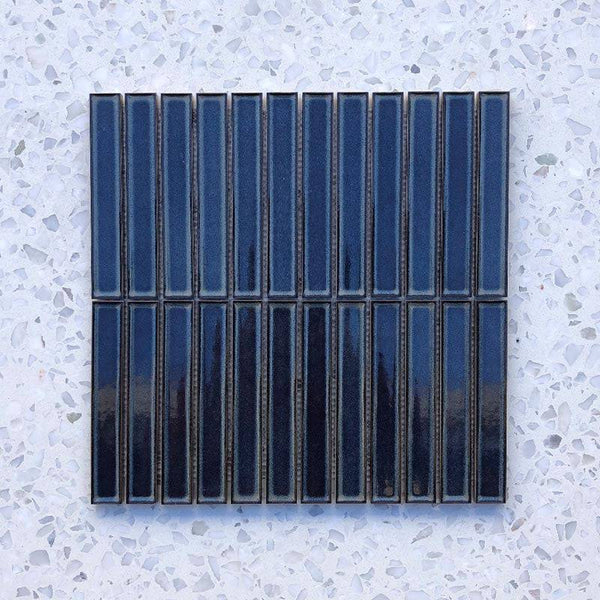 Kit Kat Denim Blue Concave Mosaic 145x20 - Stone and Tile Projects