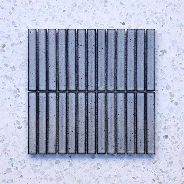 Kit Kat Light Grey Concave Mosaic 145x20 - Stone and Tile Projects