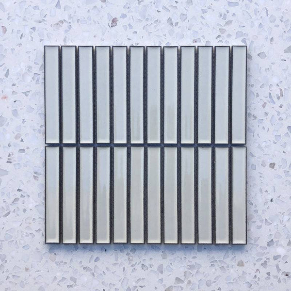 Kit Kat Linen White Concave Mosaic 145x20 - Stone and Tile Projects