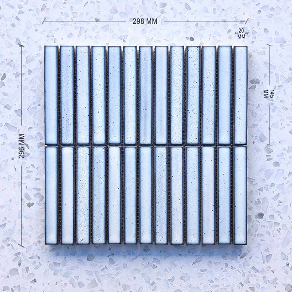 Kit Kat Snow White Concave Mosaic 145x20 - Stone and Tile Projects