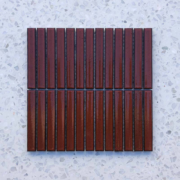 Kit Kat Terracotta Concave Mosaic 145x20 - Stone and Tile Projects