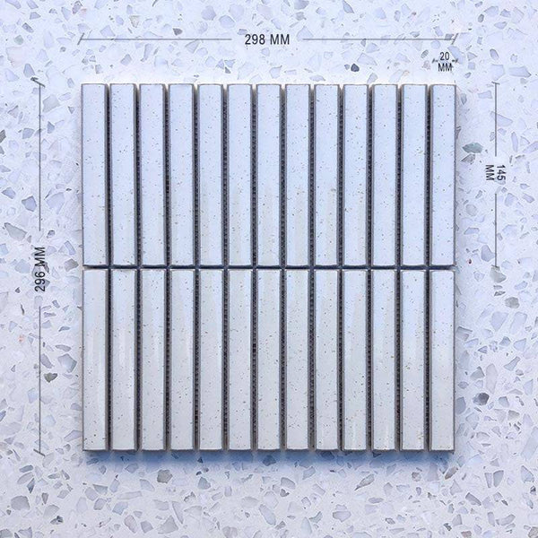 Kit Kat Warm White Concave Mosaic 145x20 - Stone and Tile Projects