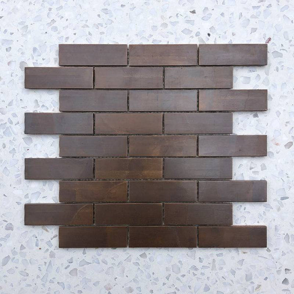Copper Deluxe Maxi Brick Mosaic - Stone and Tile Projects