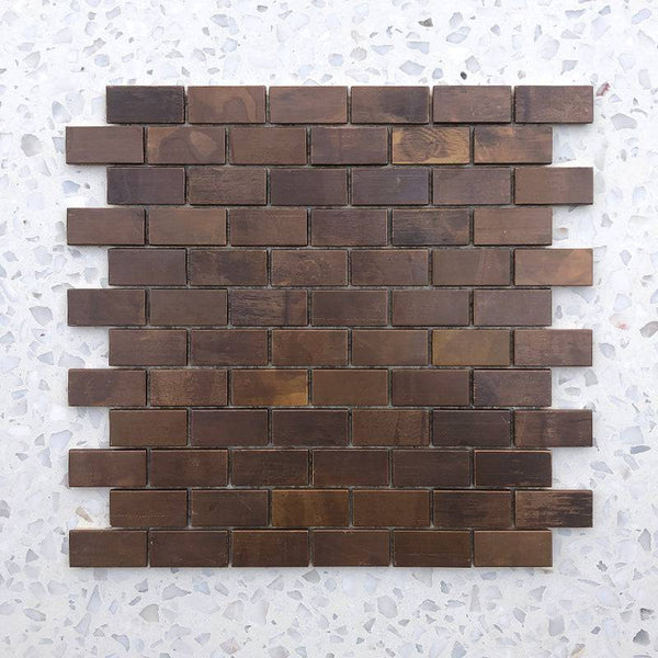 Copper Deluxe Mini Brick Mosaic - Stone and Tile Projects