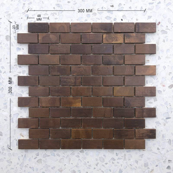 Copper Deluxe Mini Brick Mosaic - Stone and Tile Projects