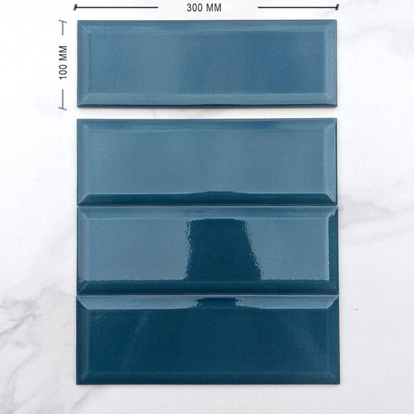 Craquele Denim Bevelled Spanish Subway Ceramic 300x100 - Stone and Tile Projects