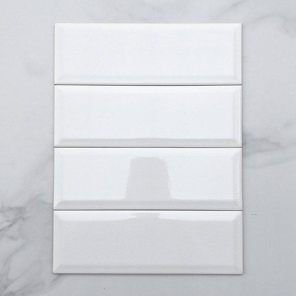 Craquele White Bevelled Spanish Subway Ceramic 300x100 - Stone and Tile Projects