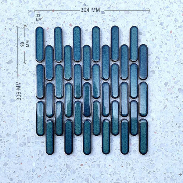 Tik Tax Dark Green Porcelain Mosaic - Stone and Tile Projects