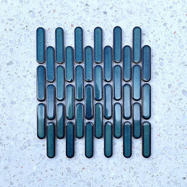 Tik Tax Dark Green Porcelain Mosaic - Stone and Tile Projects