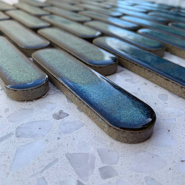 Tik Tax Dark Green Porcelain Mosaic - Stone and Tile Projects