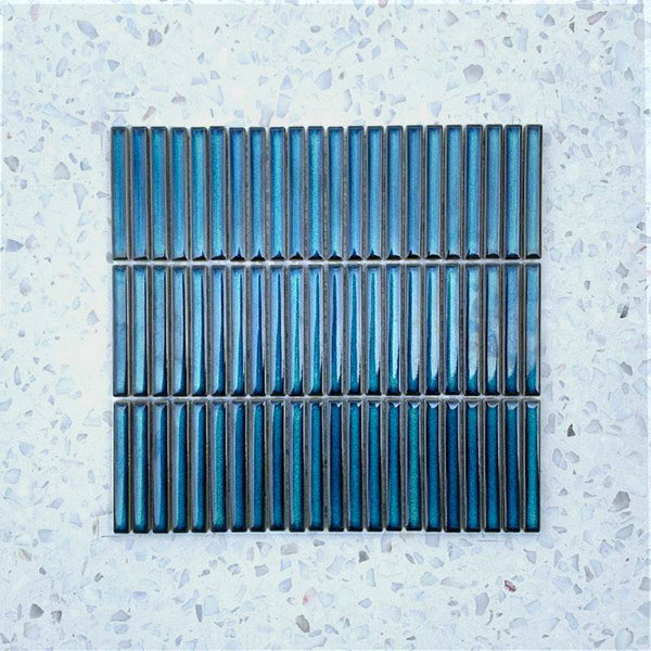 Emerald Green Stix Porcelain Mosaic 92x12 - Stone and Tile Projects