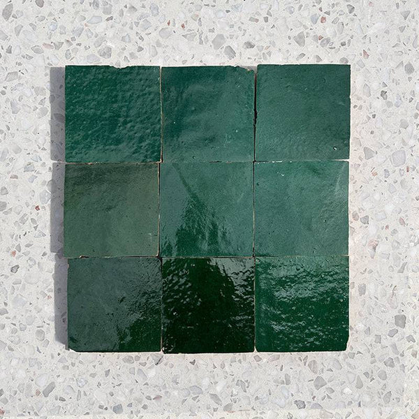 Morocco Emerald Handmade Zellige 100x100 - Stone and Tile Projects