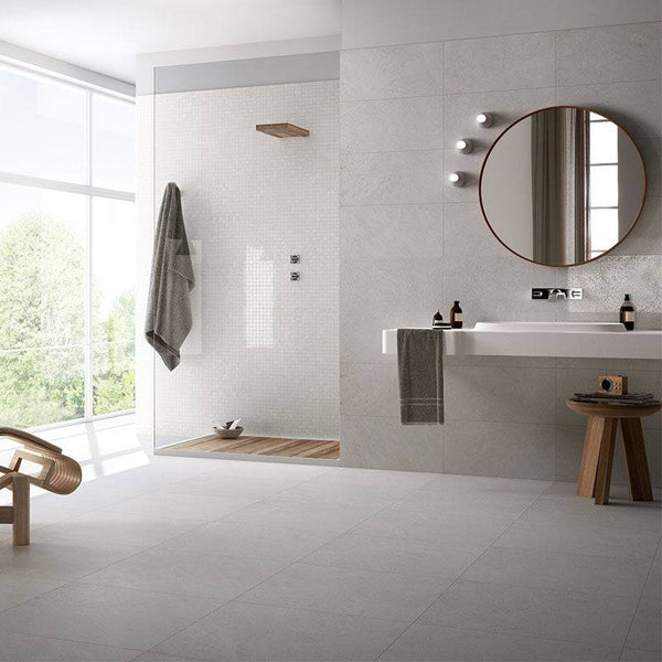 Evo White Concrete Porcelain - Stone and Tile Projects