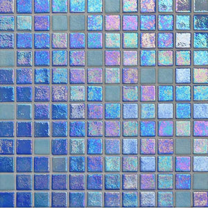 AUS Arctic Dark Glass Mosaic Pool Tile - Stone and Tile Projects