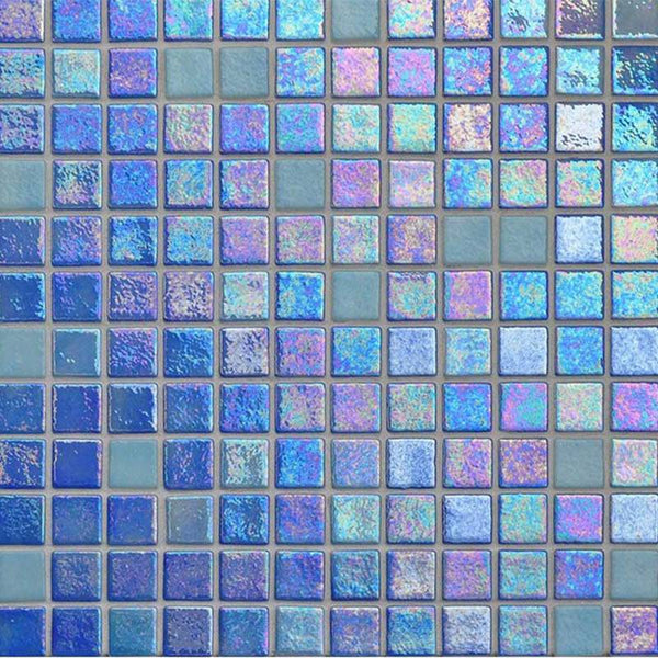 AUS Arctic Dark Glass Mosaic Pool Tile - Stone and Tile Projects