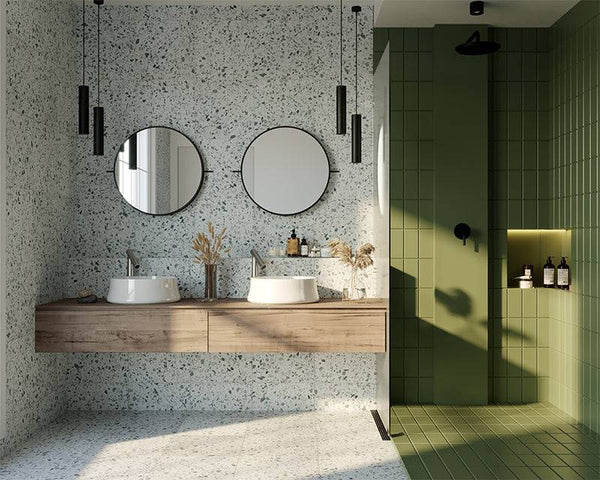 Forest Green Coarse Grain Terrazzo STP 38 - Stone and Tile Projects