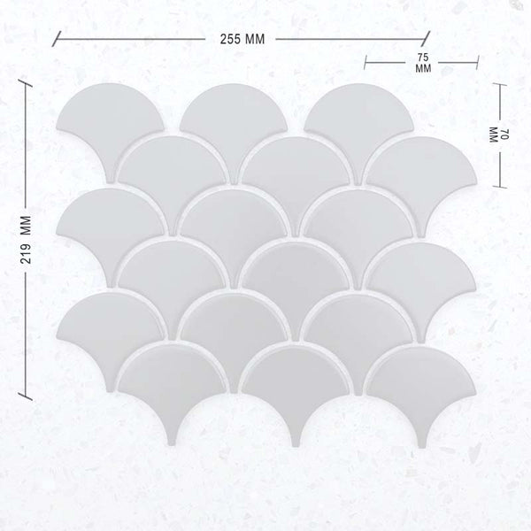 Petersburg Fan Shape Black Porcelain Mosaic - Stone and Tile Projects