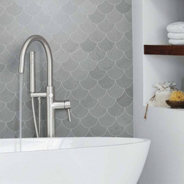 Fan Shape Grey Mosaic Project Photo