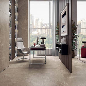 Frammenti Greige Limestone Italian Porcelain - Stone and Tile Projects
