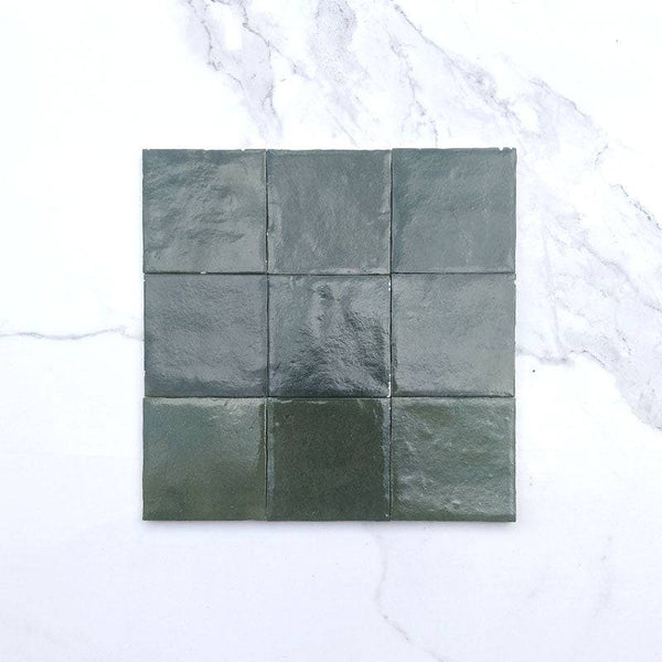 Green Night Zellige Moroccan Porcelain 100x100 - Stone and Tile Projects
