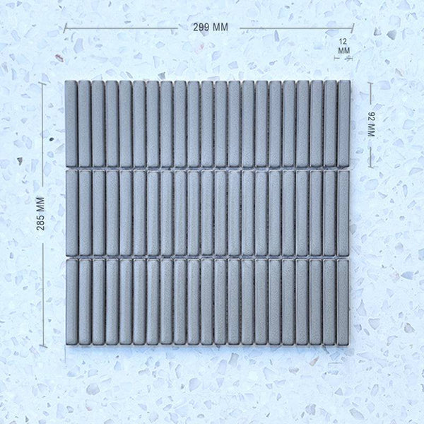 Grey Stix Porcelain Mosaic 92x12 - Stone and Tile Projects