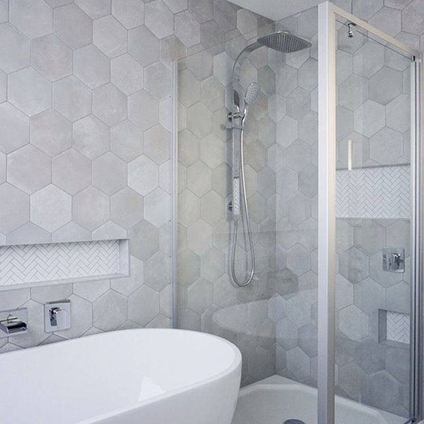 Grigio Italain Hexagon Porcelain Project Photo
