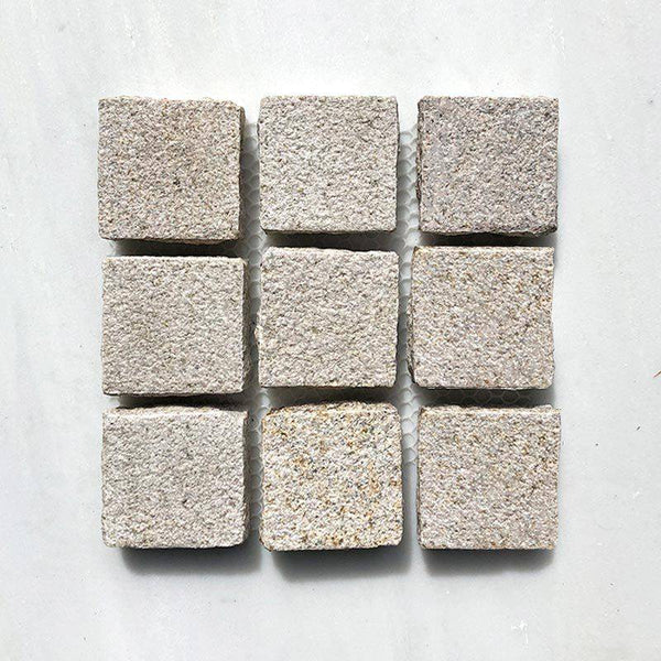 HONEY JASPER BUSH HAMMERED GRANITE STRAIGHT PATTERN COBBLESTONE